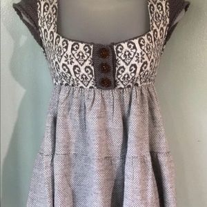 Free People Fair Isle babydoll square neck sweater